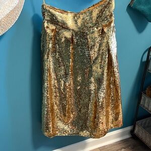 Miami Gold Sequin A-Line Skirt